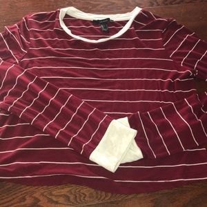 Red and white crop top